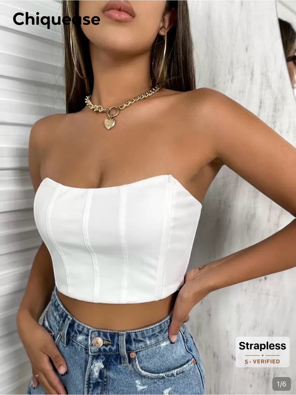 NWOT SHEIN White Structured Mini Crop Top